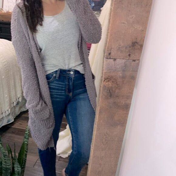 Listicle duster knit cardigan size medium with pockets - Picture 3 of 6